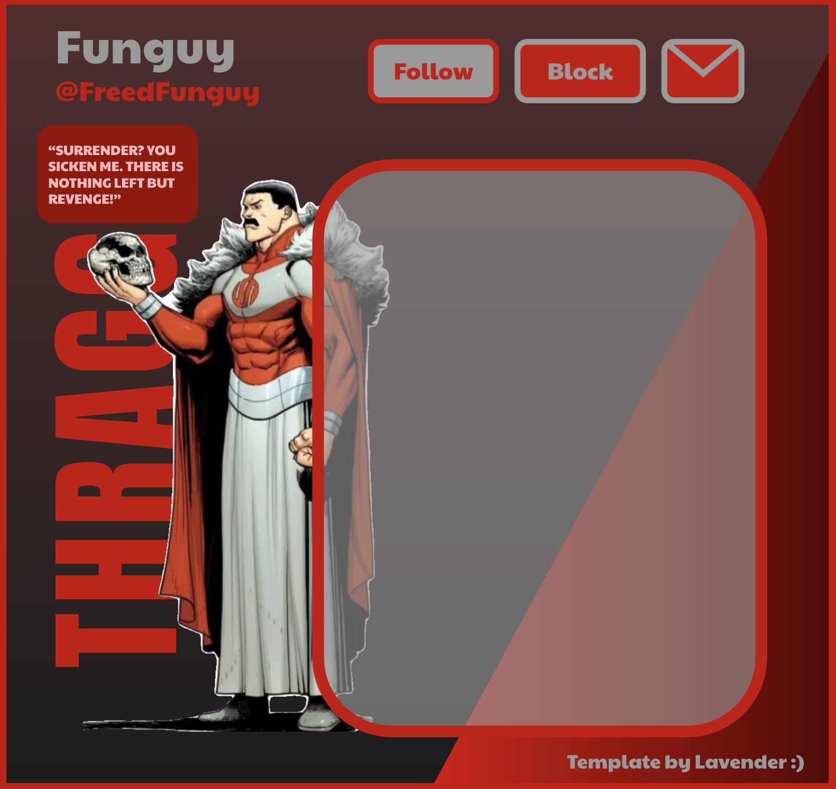 High Quality Funguy's Thragg Announcement Temp (By Lav) Blank Meme Template