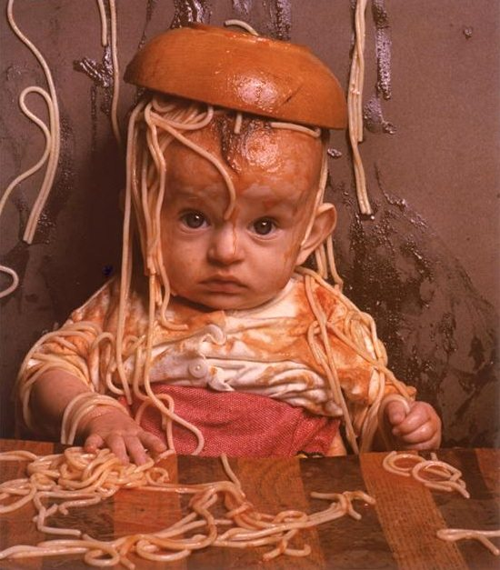 spaghetti at wall baby Blank Meme Template