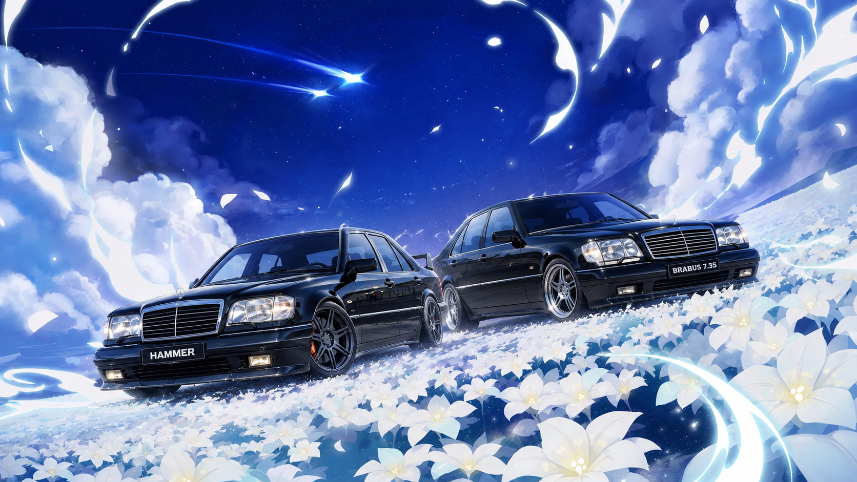 Mercedes-AMG 300E W124 & Brabus 7.3S W140 Blank Meme Template