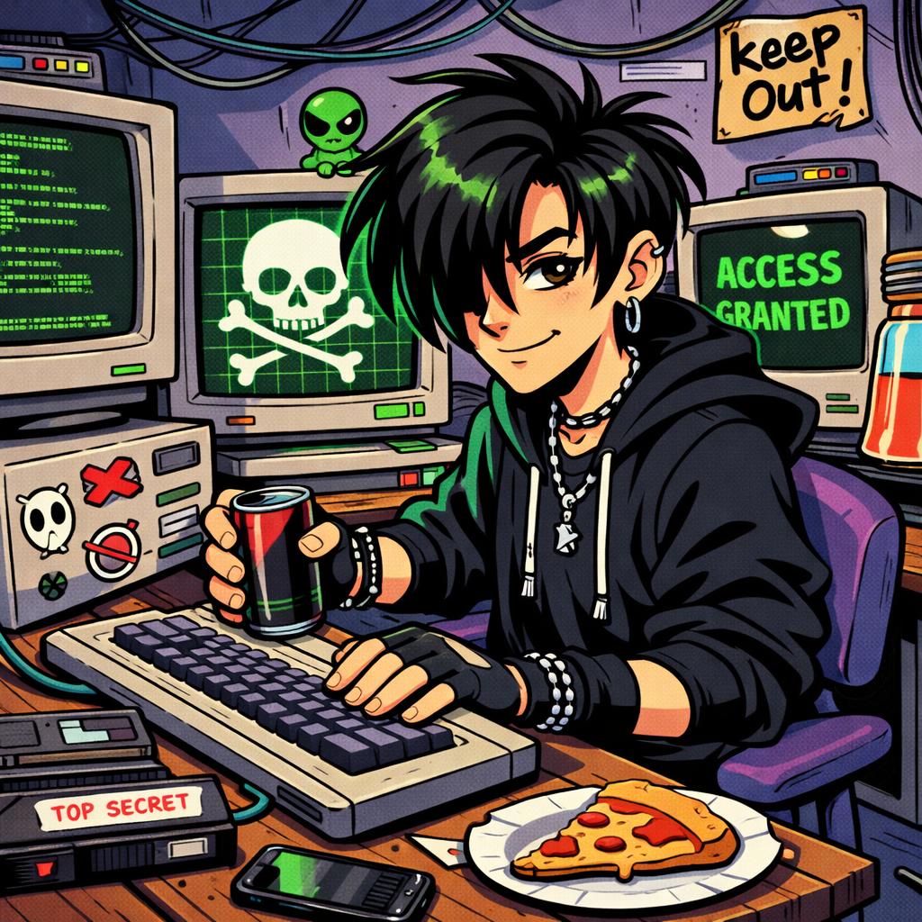 E-boy hacker Blank Meme Template