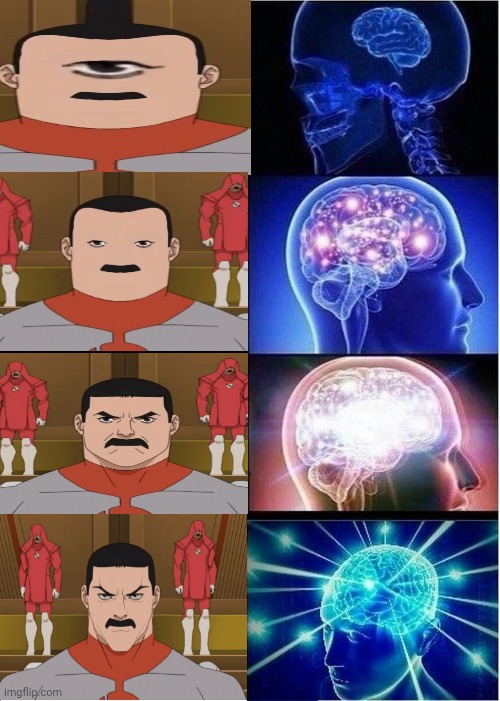 thragg evolution | image tagged in memes,expanding brain,thragg,invincible,goofy ahh | made w/ Imgflip meme maker