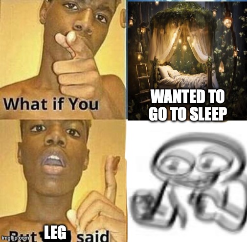 What if you wanted to go to Heaven | wanted to go to sleep; leg | image tagged in what if you wanted to go to heaven | made w/ Imgflip meme maker