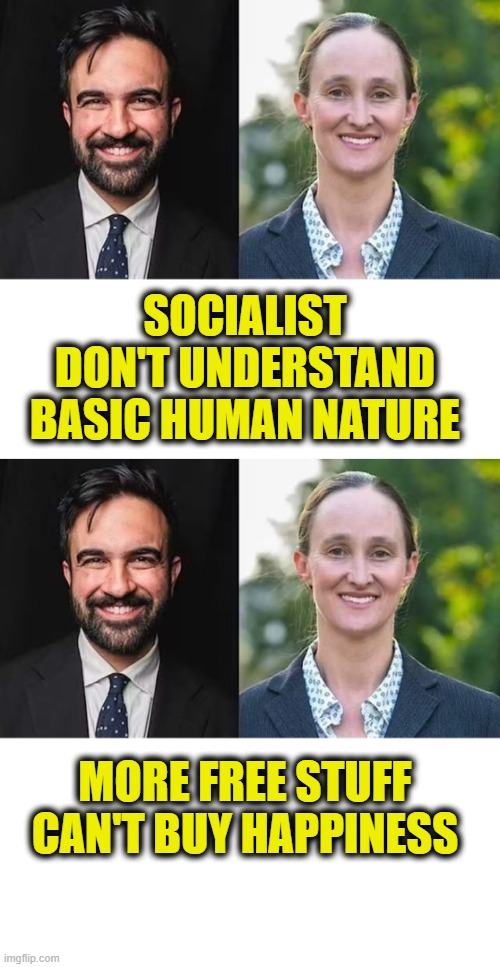 Soul-crushing socialists | Socialist
don't understand
basic human nature; More free stuff
can't buy happiness | image tagged in socialism | made w/ Imgflip meme maker