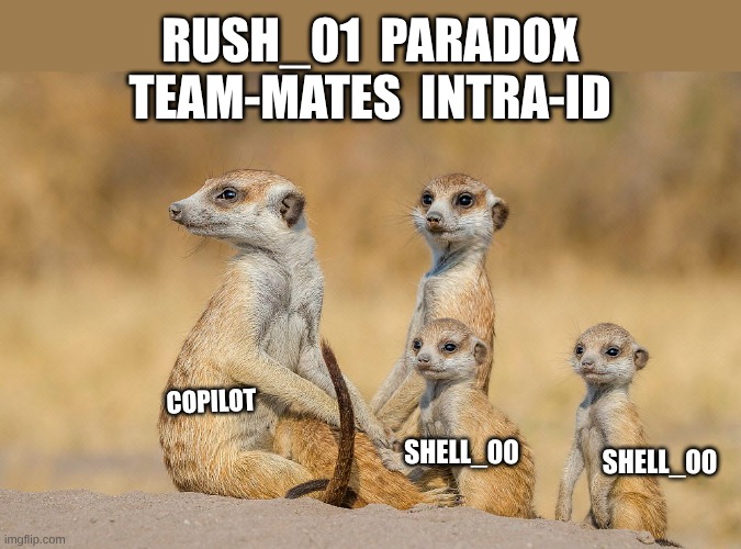42 Ecola | Rush_01  Paradox
Team-mates  intra-ID; Copilot; Shell_00; Shell_00 | made w/ Imgflip meme maker