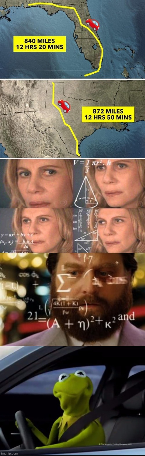 This math ain't mathin... | image tagged in math lady/confused lady,trying to calculate how much sleep i can get,kermit driver,why am i still driving in this state | made w/ Imgflip meme maker
