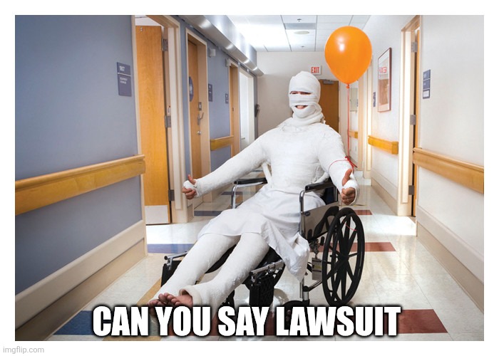 can you say LAWSUIT | image tagged in body cast | made w/ Imgflip meme maker