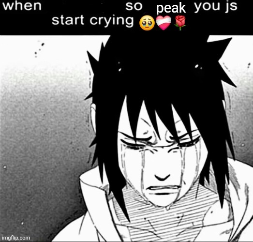 High Quality When the x so peak you lowk start crying Blank Meme Template