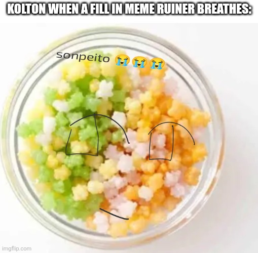 Sonpeito | Kolton when a fill in meme ruiner breathes: | image tagged in sonpeito | made w/ Imgflip meme maker