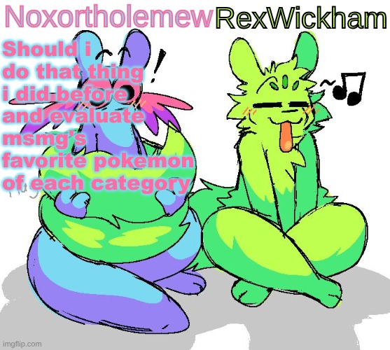 To make this clear: Winners are decided by total upvotes, not the order of sorting by best | Should i do that thing i did before and evaluate msmg's favorite pokemon of each category | image tagged in nox slugcats announcement template | made w/ Imgflip meme maker