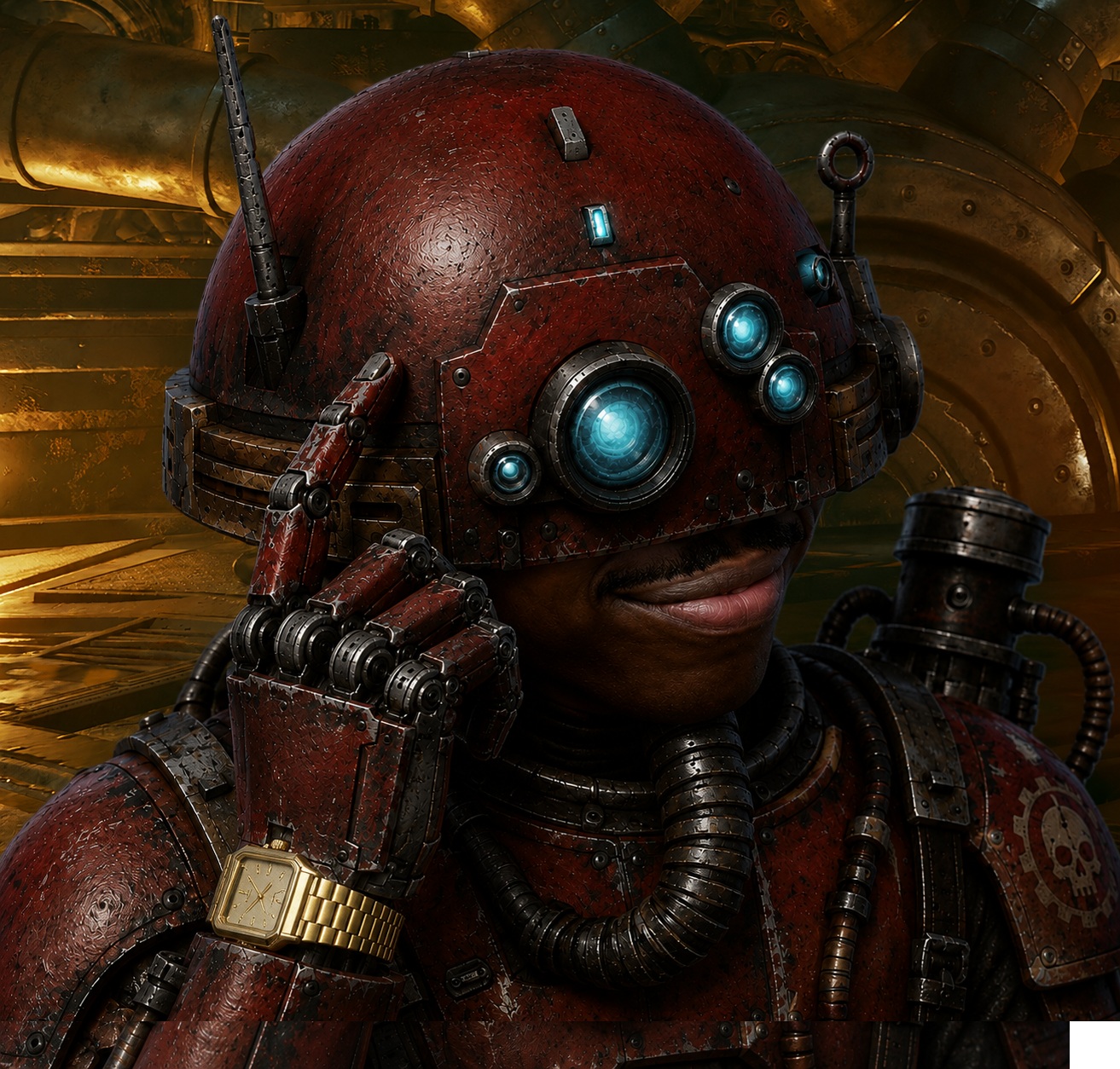 Thinking Sicarian Infiltrator Skitarii Blank Meme Template