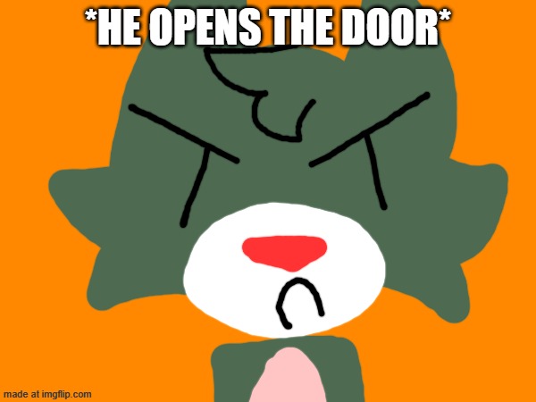 Scene 18 (idk what to title this) | *He opens the door* | image tagged in oggy and the cockroaches,drawing,fanmade | made w/ Imgflip meme maker