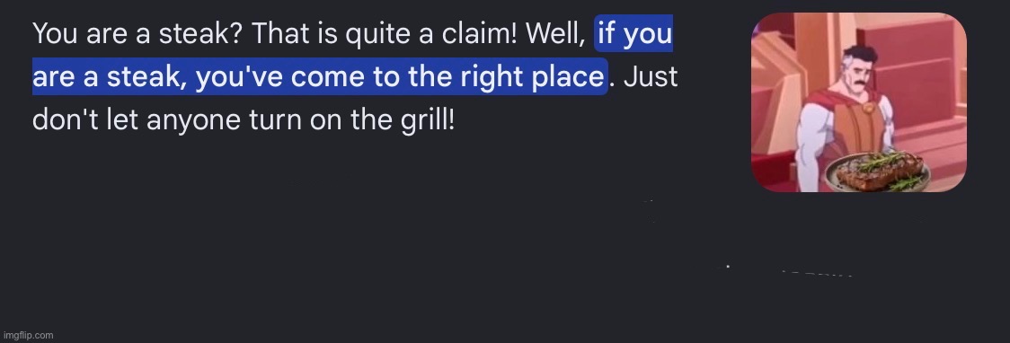 Ai bugged out because of steak | made w/ Imgflip meme maker