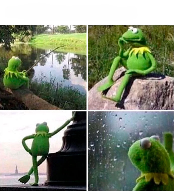 Contemplative Kermit Blank Meme Template