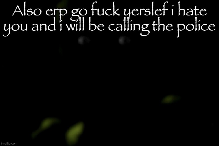 The last messge | Also erp go fuck yerslef i hate you and i will be calling the police | image tagged in springtrap stare | made w/ Imgflip meme maker