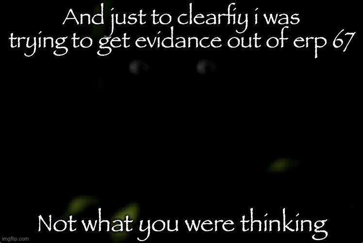The FINAL message | And just to clearfiy i was trying to get evidance out of erp 67; Not what you were thinking | image tagged in springtrap stare | made w/ Imgflip meme maker