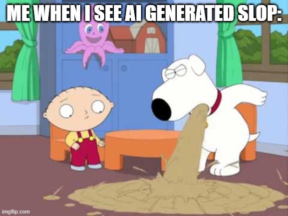 I hate AI slop | Me when I see AI generated Slop: | image tagged in hqdefault 1 jpg | made w/ Imgflip meme maker