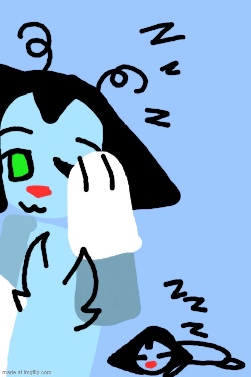 Sleepy Oggy - Art | image tagged in oggy and the cockroaches,drawing | made w/ Imgflip meme maker