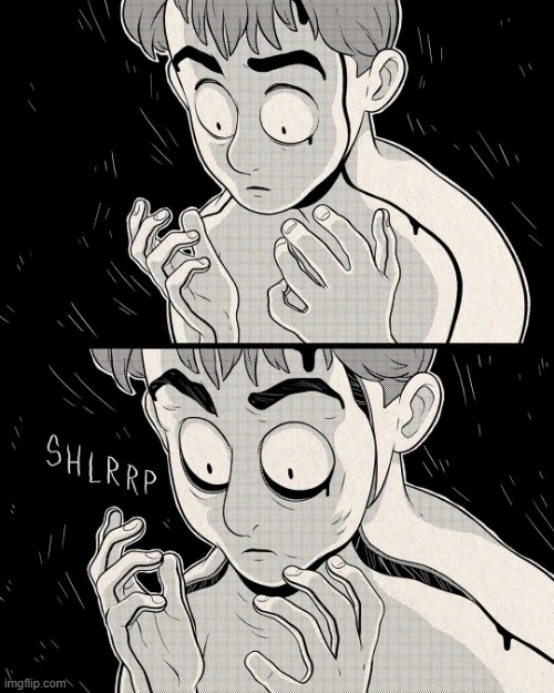 image tagged in skin,severed,peeling,falling,falling apart,wtf | made w/ Imgflip meme maker