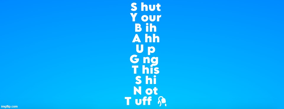image tagged in sybaugtsnt | made w/ Imgflip meme maker