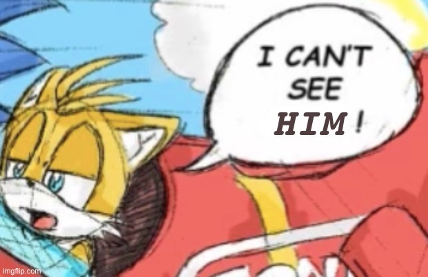 I can't see shit tails | Him | image tagged in i can't see shit tails | made w/ Imgflip meme maker