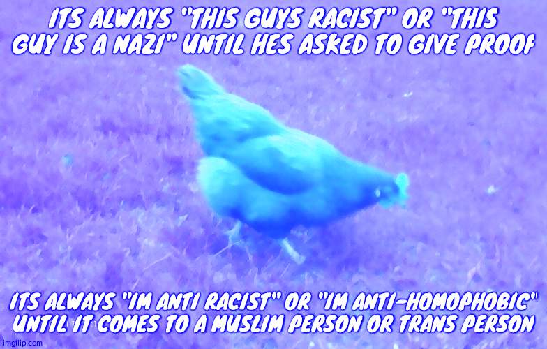 garfieldfan: the hypocrite that cried wolf | its always "this guys racist" or "this guy is a nazi" until hes asked to give proof; its always "im anti racist" or "im anti-homophobic" until it comes to a muslim person or trans person | image tagged in 2026-04-21-19-30-12 jpg | made w/ Imgflip meme maker