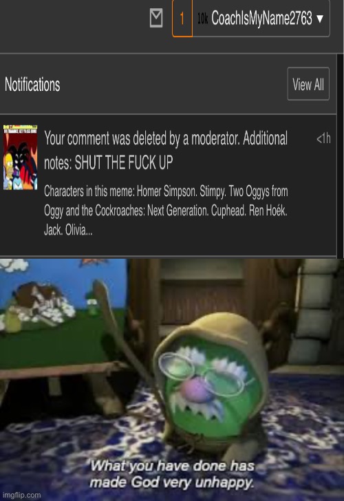Those mods need to stop this catastrophe. | image tagged in complaint,oggy and the cockroaches,stream | made w/ Imgflip meme maker