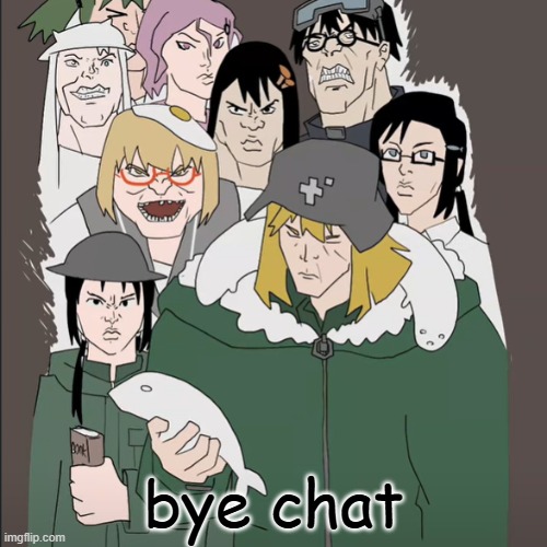 Yuuri holding a fish | bye chat | image tagged in yuuri holding a fish | made w/ Imgflip meme maker