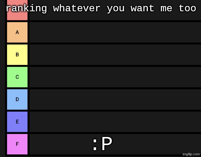 extreme boredom appears | ranking whatever you want me too; :P | image tagged in tier list | made w/ Imgflip meme maker
