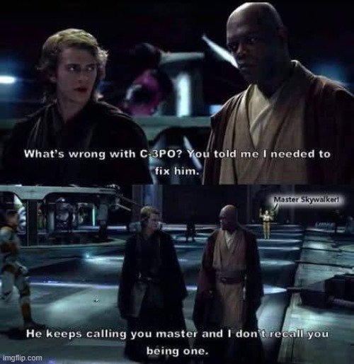 Not a Master | image tagged in star wars,anakin,mace windu | made w/ Imgflip meme maker