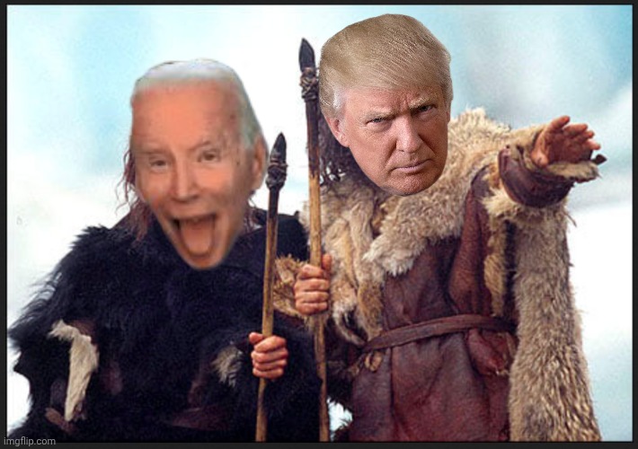 Trump and Biden: Cenozoic version | image tagged in mammoths everywhere | made w/ Imgflip meme maker