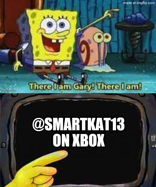 I'm not gonna add anyone | @SmartKat13 on xbox | image tagged in there i am gary | made w/ Imgflip meme maker