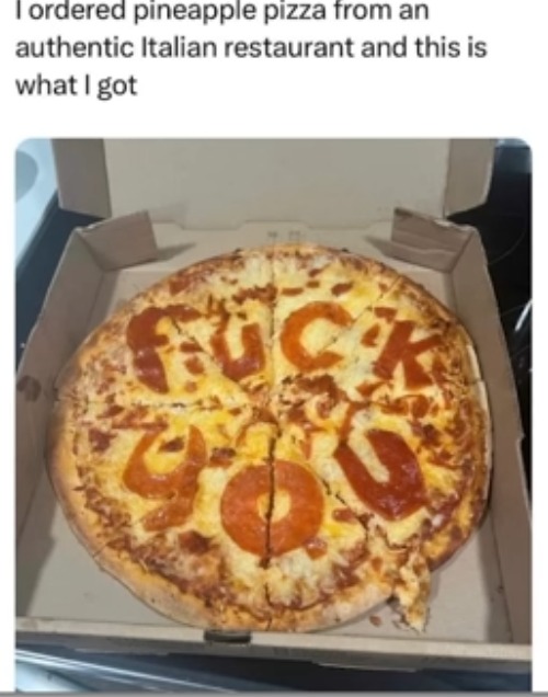 Lets see if imgflip's AI catches this one | image tagged in pizza,pineapple pizza,pineapple,italy,funny,message | made w/ Imgflip meme maker