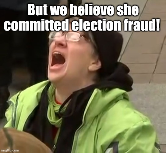 snowflake | But we believe she committed election fraud! | image tagged in snowflake | made w/ Imgflip meme maker
