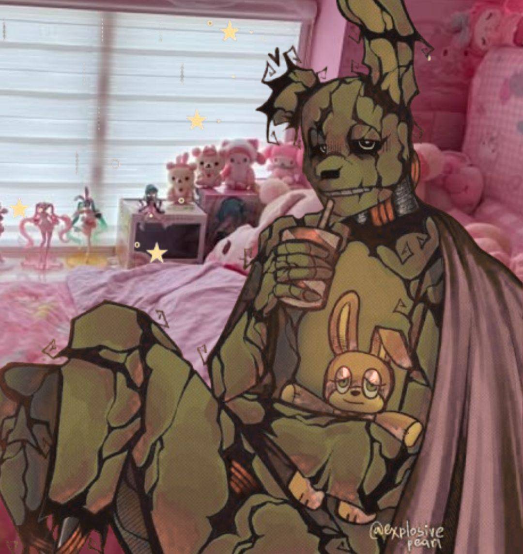 Live Springtrap reaction Blank Meme Template