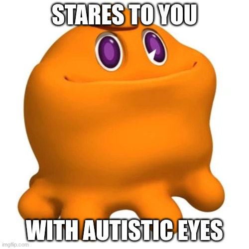 Clyde | stares to you; with autistic eyes | image tagged in clyde jpg,clyde,pacman,ghost | made w/ Imgflip meme maker