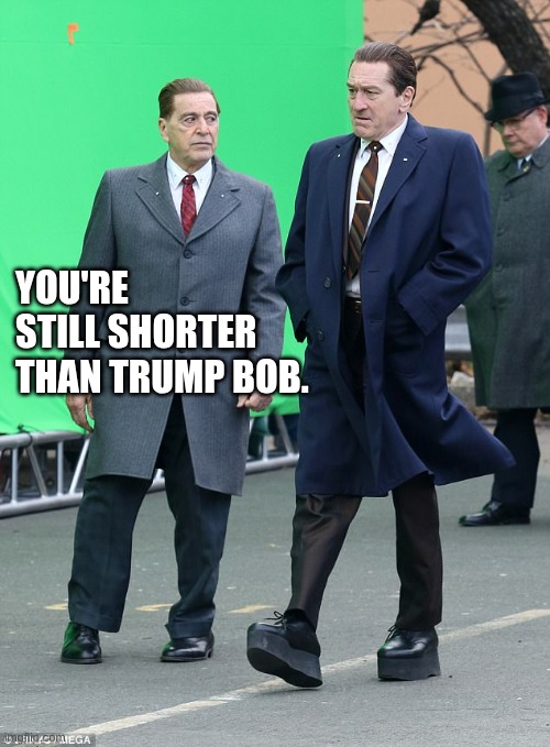 DeNiro | you're still shorter than Trump Bob. | image tagged in deniro | made w/ Imgflip meme maker