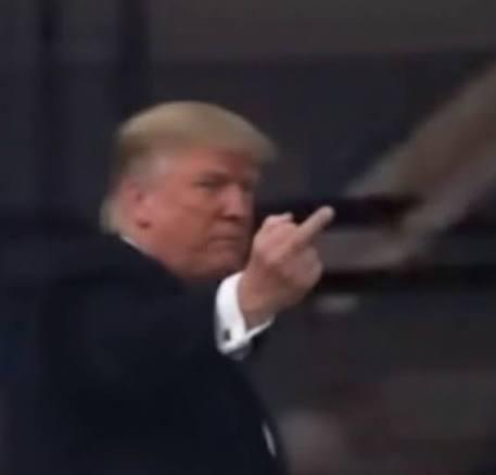 Trump middle finger Blank Meme Template