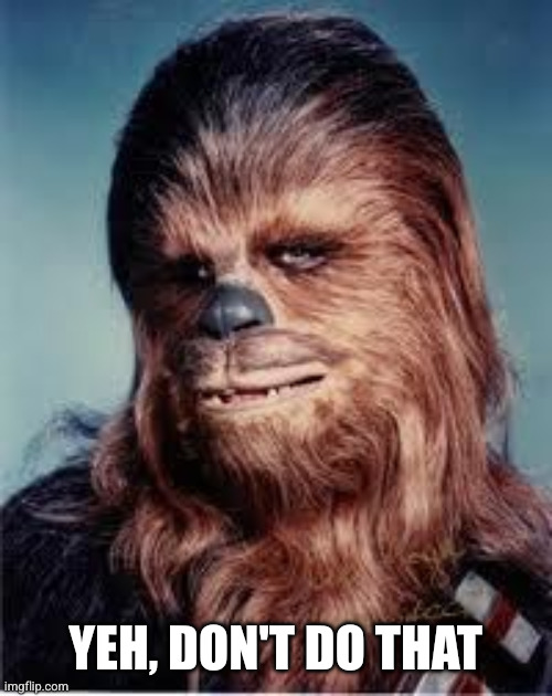chewbacca | Yeh, don't do that | image tagged in chewbacca | made w/ Imgflip meme maker