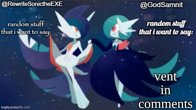 sam and rewrite shared annoucement temp | vent in comments | image tagged in sam and rewrite shared annoucement temp | made w/ Imgflip meme maker