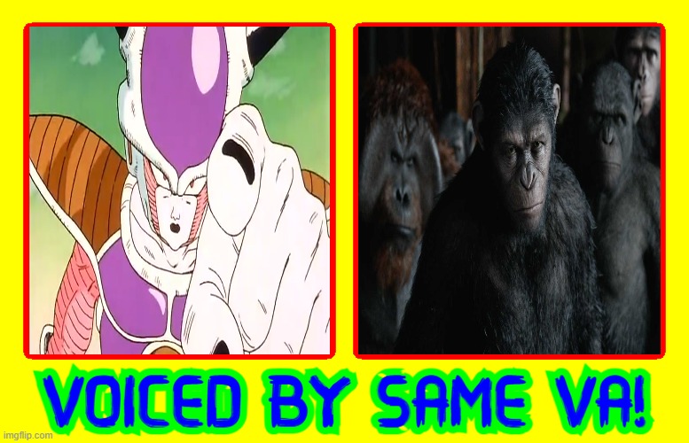 voiced by chris ayaes | image tagged in voiced by same va,dragon ball z,caesar,anime,same voice actor,frieza | made w/ Imgflip meme maker