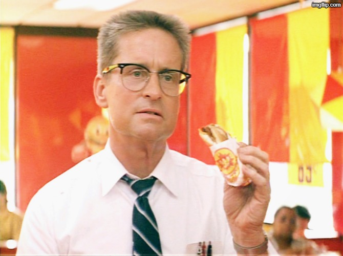 image tagged in falling down - michael douglas - fast food | made w/ Imgflip meme maker
