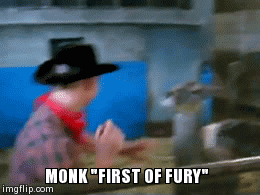 MONK "FIRST OF FURY" | image tagged in gifs | made w/ Imgflip video-to-gif maker