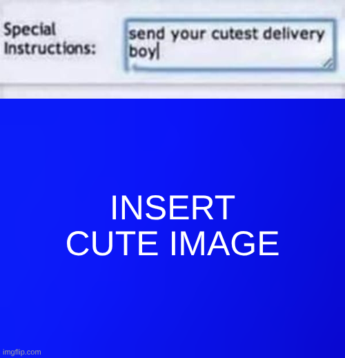 Send Your Cutest Delivery Boy Blank Meme Template