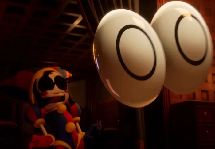 Scared Pomni with Popped Out Eyes Blank Meme Template