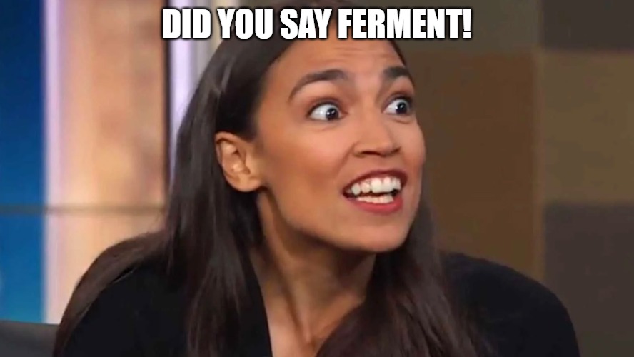 Crazy AOC | Did you say ferment! | image tagged in crazy aoc | made w/ Imgflip meme maker