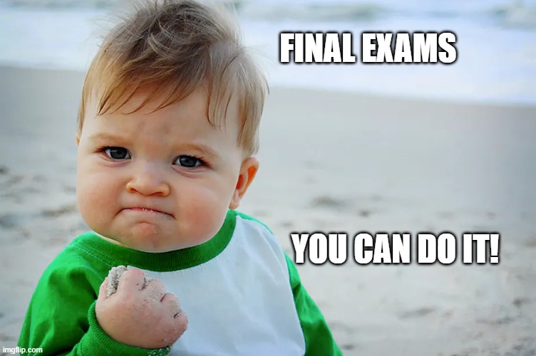 Final exams | final exams; you can do it! | image tagged in sand eat kid | made w/ Imgflip meme maker