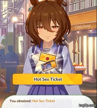 You obtained: Hot Sex Ticket | image tagged in you obtained hot sex ticket | made w/ Imgflip meme maker