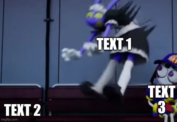 Jax Jumping away from Corn | Text 1; Text 3; Text 2 | image tagged in jax jumping away from corn | made w/ Imgflip meme maker