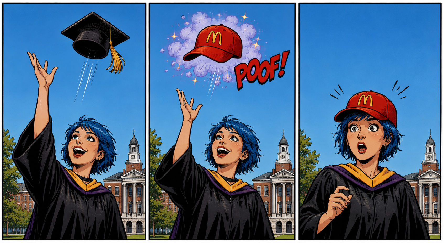 Woke Degree to McDonald's Speedrun Blank Meme Template