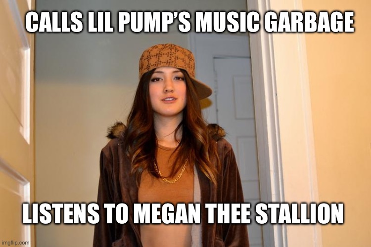 Nah bro she lame af | Calls lil pump’s music garbage; Listens to Megan Thee Stallion | made w/ Imgflip meme maker